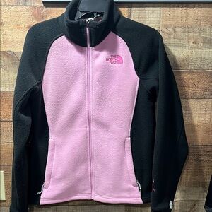 The North Face Breast Cancer Pink and Black Fleece full zip women's small